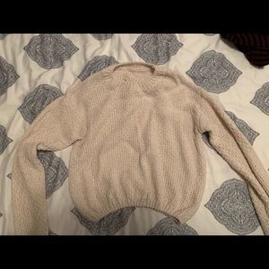 Soft white cropped sweater! Size small